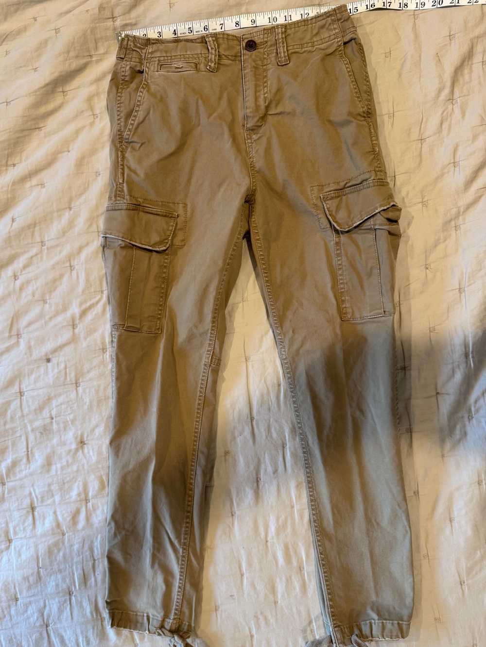 American Eagle Outfitters Tan Cargo Pants with Flap Pockets